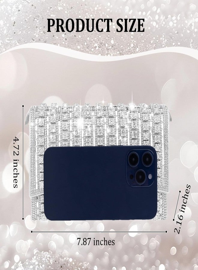 Simcat Evening Bag Rhinestone Clutch Purses for Women, Shoulder Crossbody Bag with Chain for Wedding Party Cocktail Prom - Image 2